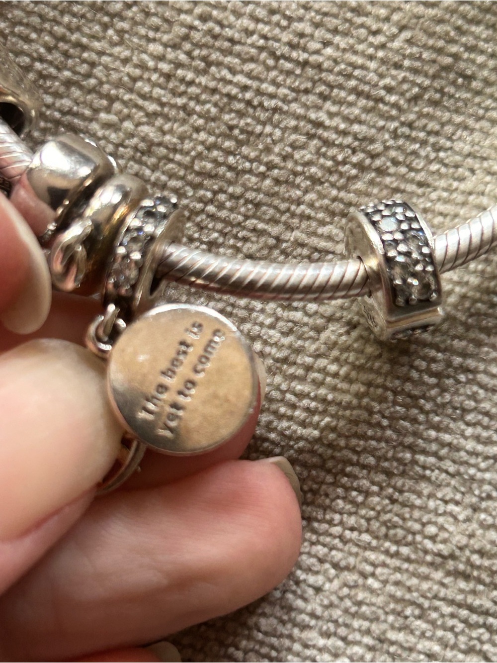 Pandora Sterling Silver Charm Bracelet w/ Eiffel Tower, Shoe & Pavé Charms - Picture 4 of 7